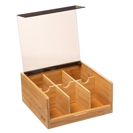 Caja de té con 6 compartimentos Blackbamboo 1