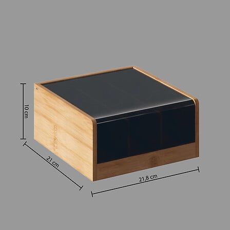 Caja de té con 6 compartimentos Blackbamboo 3