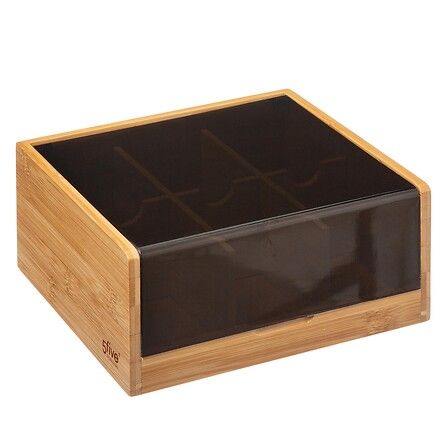 Caja de té con 6 compartimentos Blackbamboo