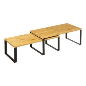 Juego de 2 estantes encajables y apilables.