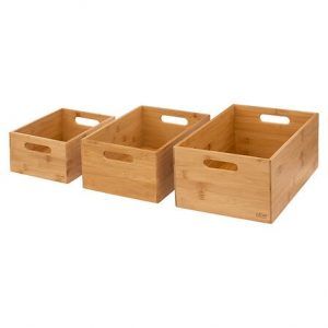 Juego de 3 cajas de bambú