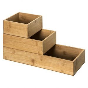 Juego de 3 organizadores deslizantes de bambú