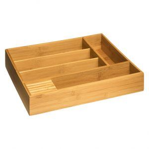 Organizador de cubiertos y cuchillos de bambú con 5 compartimentos Tidy Smart