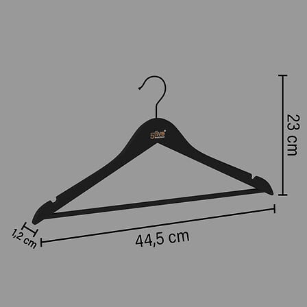 Perchas de madera negra antideslizantes