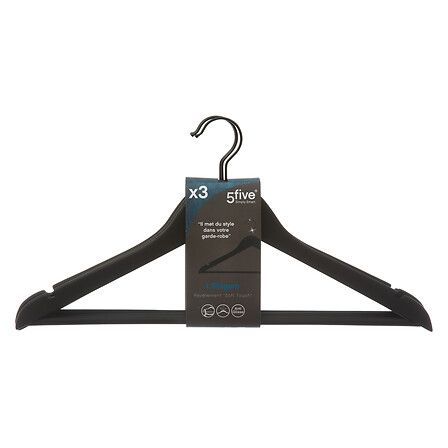 Juego de 3 perchas antideslizante de madera NEGRAS - Imagen 3