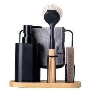 Set de fregadero negro