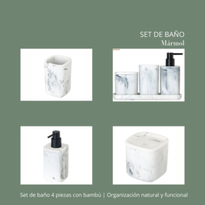 Set de 4 accesorios para lavabo-Mármol