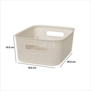 Cesta decorativa de 4 litros con acabado tipo croché