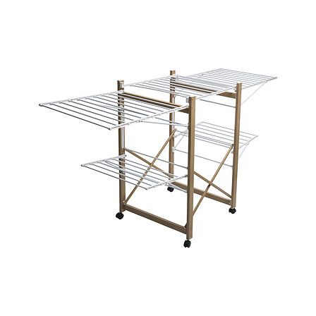 Tendedero plegable, aluminio efecto madera